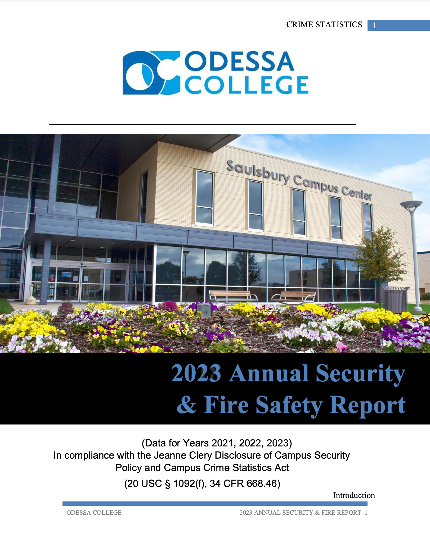 OC Annual Security Fire Report 2022 Cover